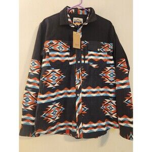 PRNTD by Polymer Mens Medium Long Sleeve Snap Button Aztec Southwest Print Shirt